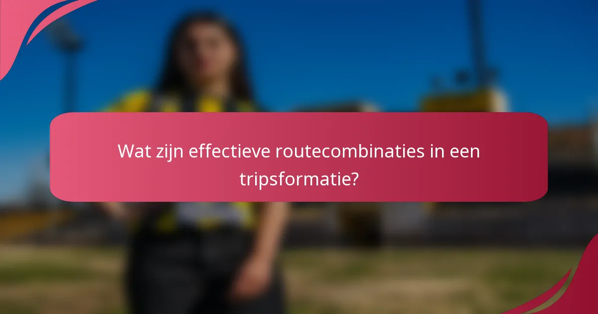 Wat zijn effectieve routecombinaties in een tripsformatie?